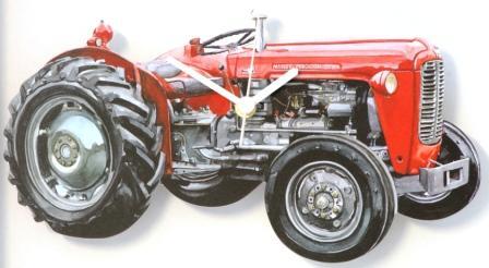 Massey Ferguson MF35 Red Tractor Wall Clock - Click Image to Close